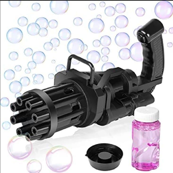 Electric Gatling Bubble Gun – 8-Hole Automatic Bubble Blaster Toy