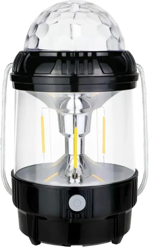 Rechargeable RGB LED Camping Lantern & Rotating Disco Party Light