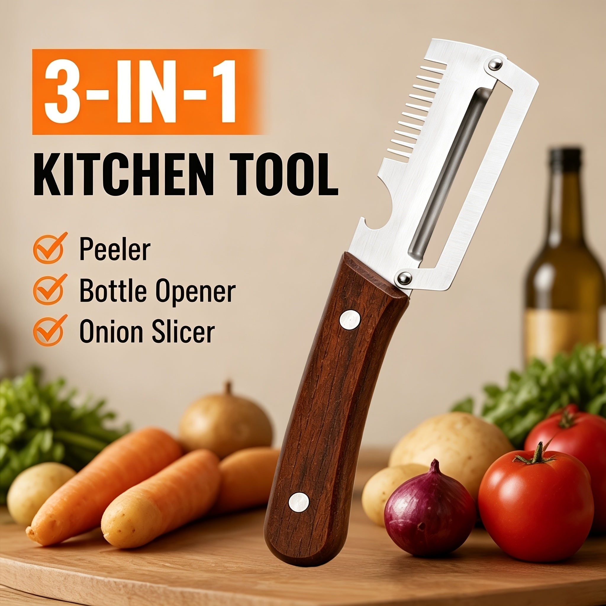 3-in-1 Stainless Steel Vegetable Peeler